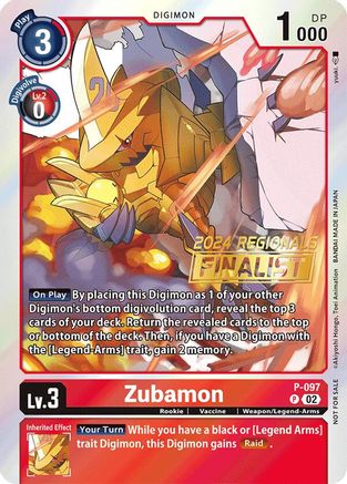 Zubamon - P-097 (2024 Regionals Finalist) (P-097) - Digimon Promotion Cards Foil