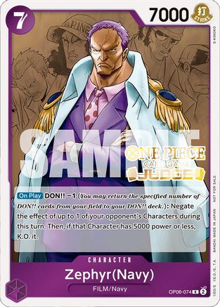 Zephyr (Navy) (Judge Pack Vol. 4) (OP06-074) - One Piece Promotion Cards Foil