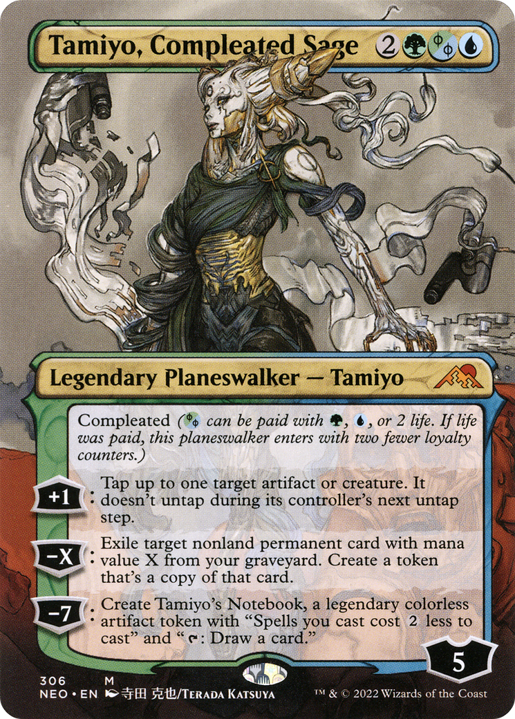 Tamiyo, Compleated Sage (NEO-306) -  (Borderless) Foil