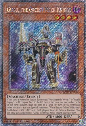 Girsu, the Orcust Mekk-Knight (Platinum Secret Rare) (RA03-EN026) - Quarter Century Bonanza 1st Edition