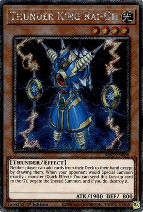 Thunder King Rai-Oh (Platinum Secret Rare) (RA03-EN206) - Quarter Century Bonanza 1st Edition