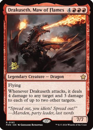 Drakuseth, Maw of Flames (FDN) (PRE-193) -  Foil