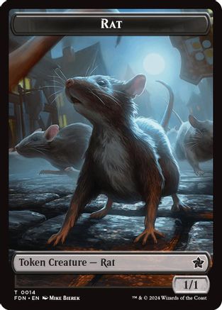 Rat // Zombie Double-Sided Token (FDN-14 // 15) -  Foil