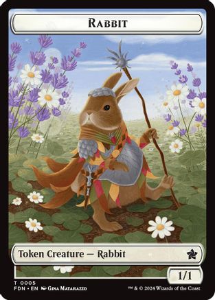 Rabbit // Soldier Double-Sided Token (FDN-5 // 6) -  Foil