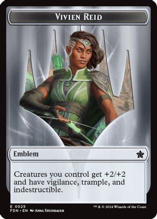 Emblem - Vivien Reid // Elf Warrior Double-Sided Token (FDN-25 // 19) -  Foil