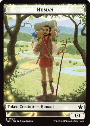 Human // Knight Double-Sided Token (FDN-3 // 4) -  Foil