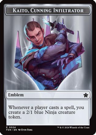 Emblem - Kaito, Cunning Infiltrator // Ninja Doubled-Sided Token (FDN-24 // 12) -  Foil