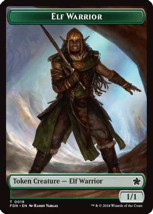 Elf Warrior // Raccoon Doubled-Sided Token (FDN-19 // 20) -