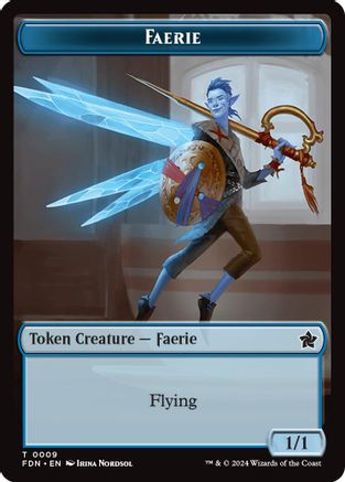 Faerie // Fish Doubled-Sided Token (FDN-9 // 10) -  Foil