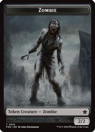 Zombie // Goblin Doubled-Sided Token (FDN-15 // 21) -  Foil