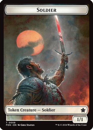 Soldier // Faerie Double-Sided Token (FDN-6 // 9) -