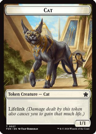 Cat (0027) // Phyrexian Goblin Double-Sided Token (FDN-27 // 31) -