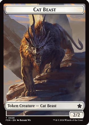 Cat Beast // Dragon (0017) Double-Sided Token (FDN-28 // 17) -