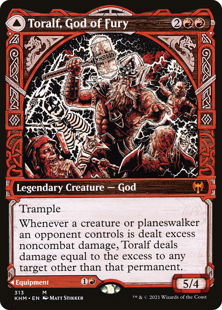 Toralf, God of Fury // Toralf's Hammer (KHM-313) - : (Showcase) Foil