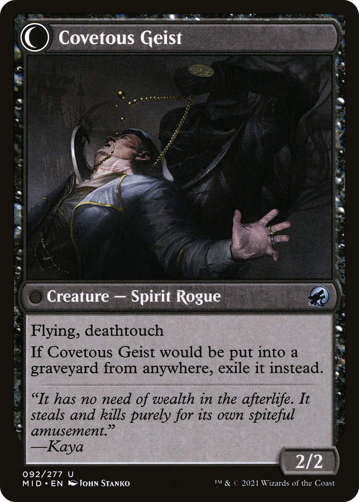 Covert Cutpurse // Covetous Geist (MID-092) - : (Double Faced Transform)