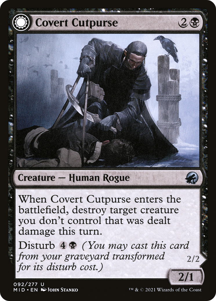 Covert Cutpurse // Covetous Geist (MID-092) - : (Double Faced Transform) Foil