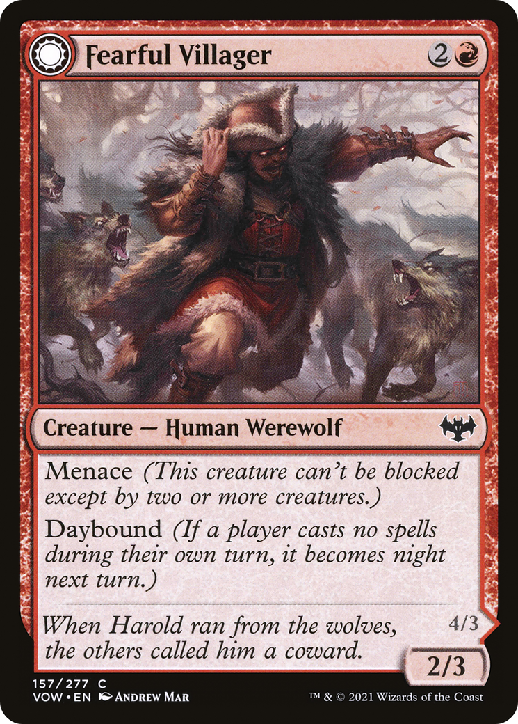 Fearful Villager // Fearsome Werewolf (VOW-157) - : (Double Faced Transform) Foil