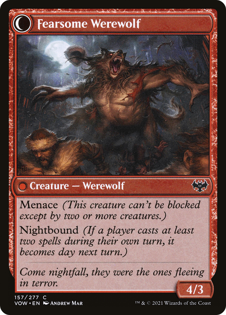 Fearful Villager // Fearsome Werewolf (VOW-157) - : (Double Faced Transform) Foil