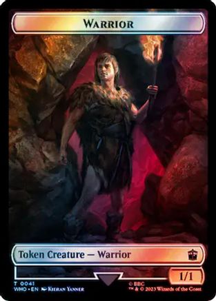 Warrior // Beast (0049) Double-Sided Token (Surge Foil) (WHO-41 // 49) -