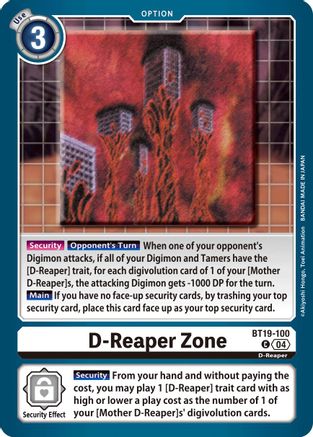 D-Reaper Zone (BT19-100) - Release Special Booster 2.5