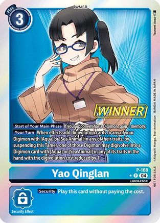 Yao Qinglan (Store Tournament 2025 Vo.1 Winner Pack) (P-168) - Digimon Promotion Cards Foil