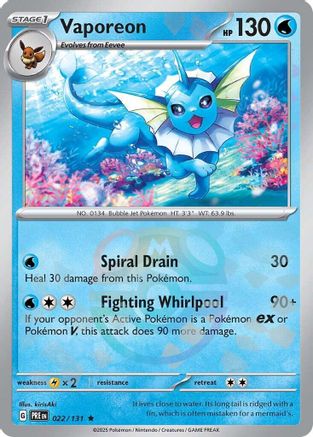 Vaporeon (Master Ball Pattern) 22 - Holofoil