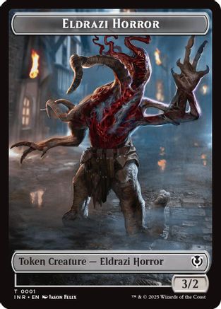 Eldrazi Horror // Human Soldier (0003) Double-Sided Token (INR-1 // 3) -  Foil