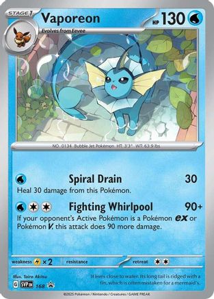 Vaporeon - 168 168 - Holofoil