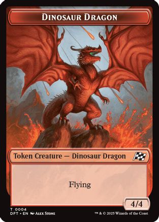 Dinosaur Dragon // Treasure Double-Sided Token (DFT-4 // 11) -  Foil