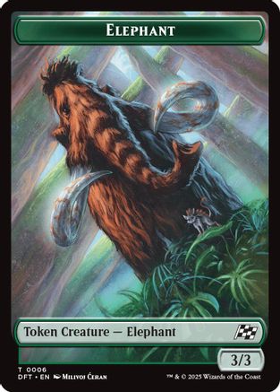 Elephant // Zombie (0003) Double-Sided Token (DFT-6 // 3) -  Foil