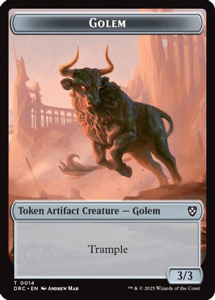 Golem (0014) // Thopter (0010) Double-Sided Token (DRC-14 // 10) -