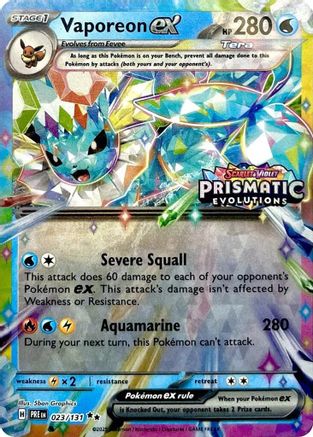 Vaporeon ex - 023/131 (Prismatic Evolutions Stamp) 23 - Holofoil