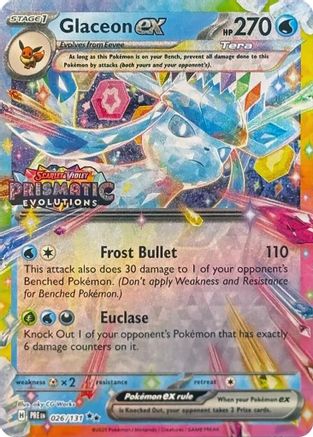 Glaceon ex - 026/131 (Prismatic Evolutions Stamp) 26 - Holofoil