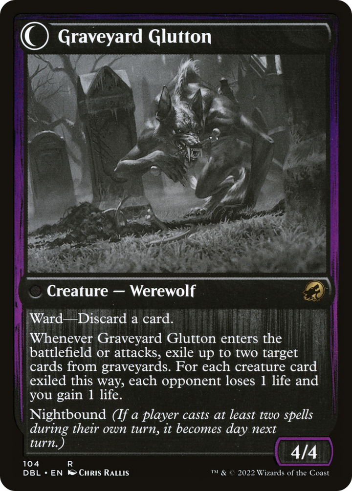 Graveyard Trespasser // Graveyard Glutton (DBL-104) - : (Double Faced Transform) Foil