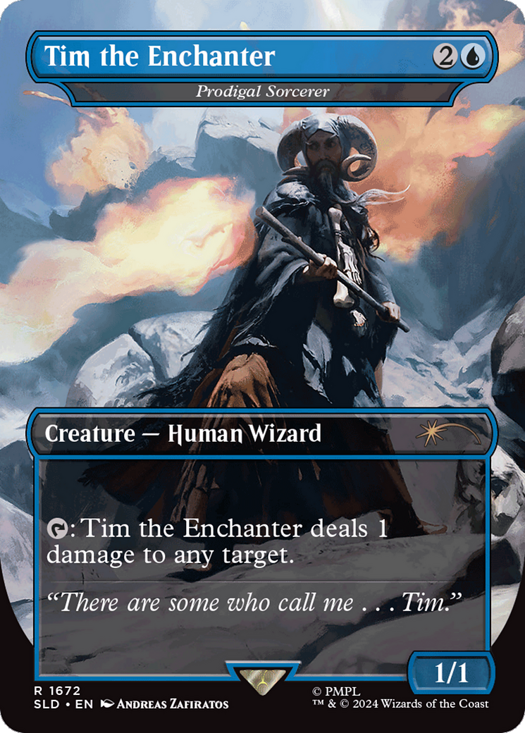 Prodigal Sorcerer (SLD-1672) -  / Tim the Enchanter (Borderless) Foil