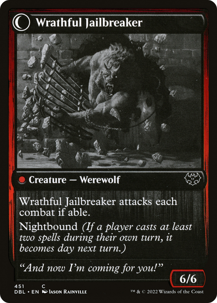 Weary Prisoner // Wrathful Jailbreaker (DBL-451) - : (Double Faced Transform) Foil