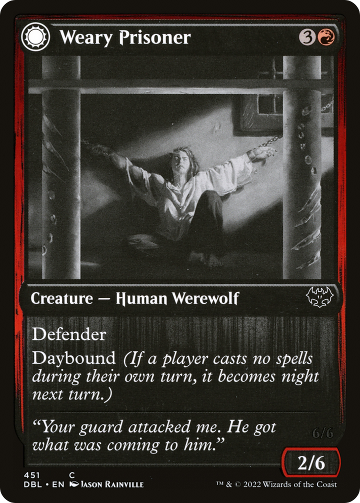 Weary Prisoner // Wrathful Jailbreaker (DBL-451) - : (Double Faced Transform) Foil