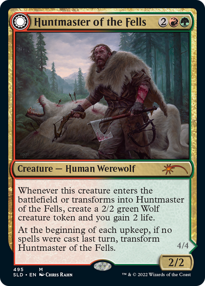 Huntmaster of the Fells // Ravager of the Fells (SLD-495) - : (Double Faced Transform) Foil