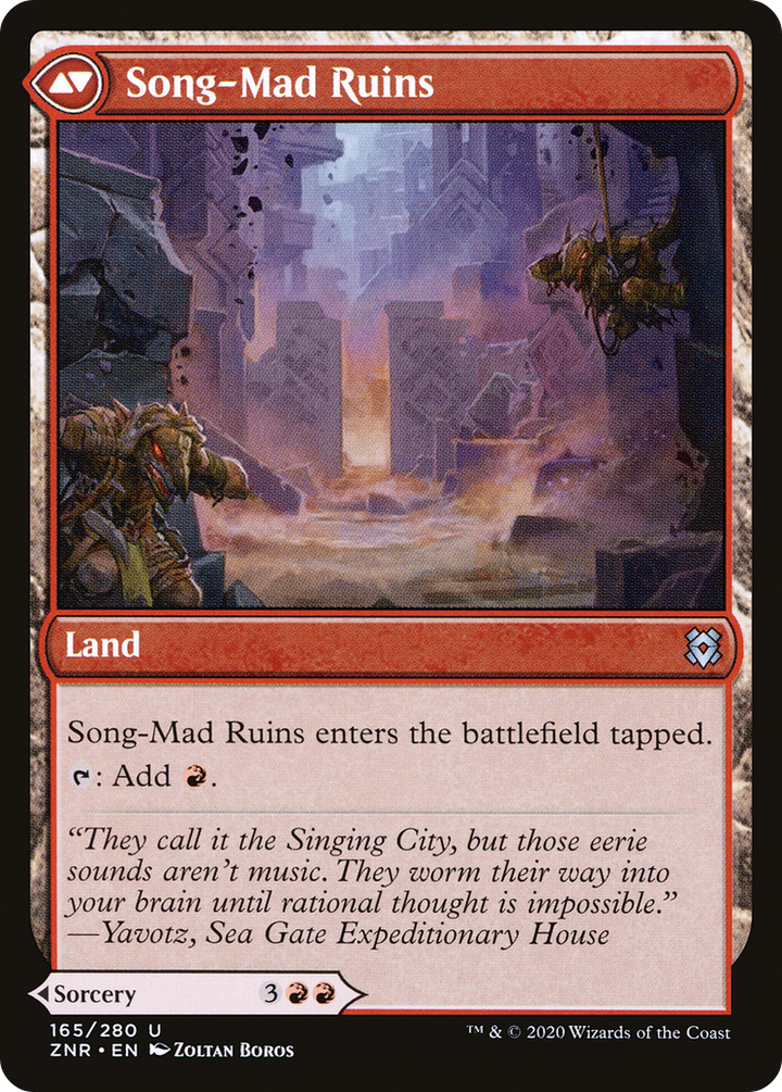 Song-Mad Treachery // Song-Mad Ruins (ZNR-165) -  Foil