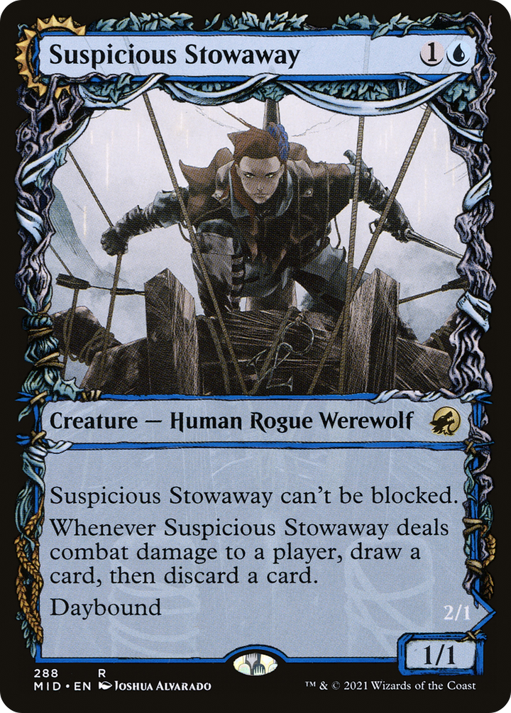 Suspicious Stowaway // Seafaring Werewolf (MID-288) - : (Showcase, Double Faced Transform)