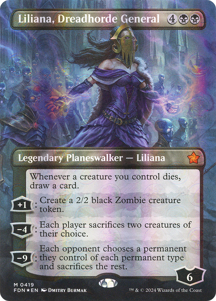 Liliana, Dreadhorde General (FDN-419) -  (Borderless) Foil