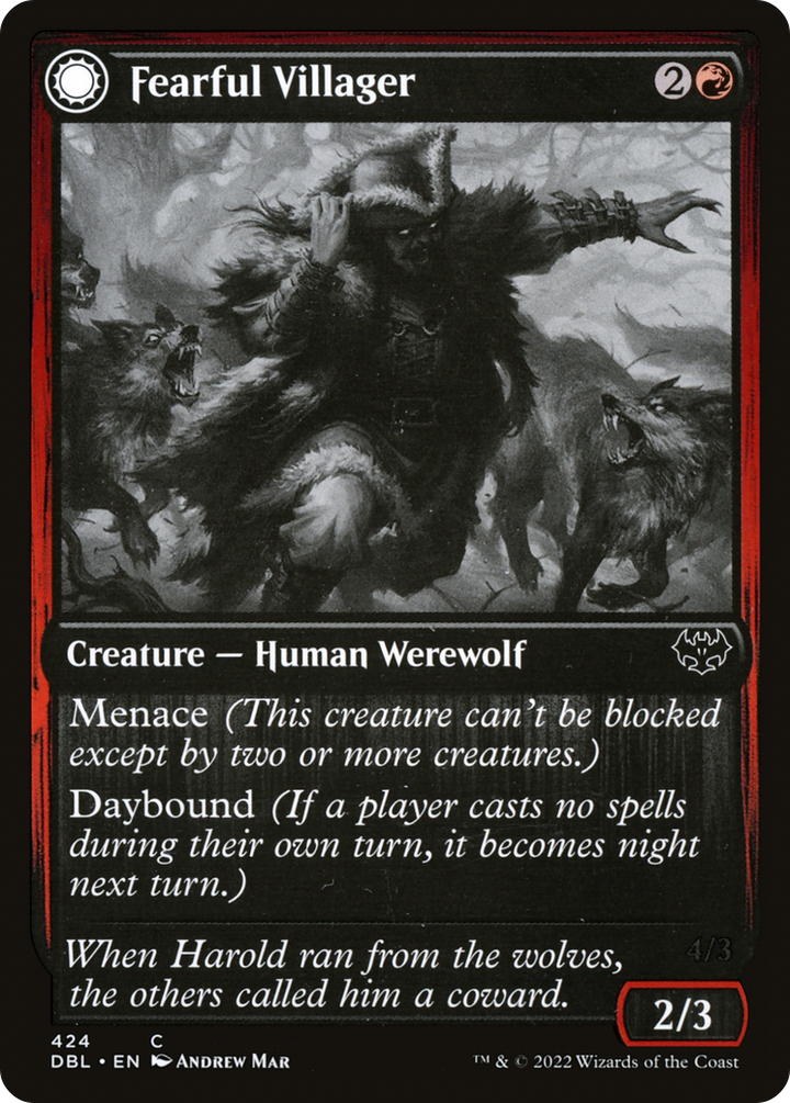 Fearful Villager // Fearsome Werewolf (DBL-424) - : (Double Faced Transform)