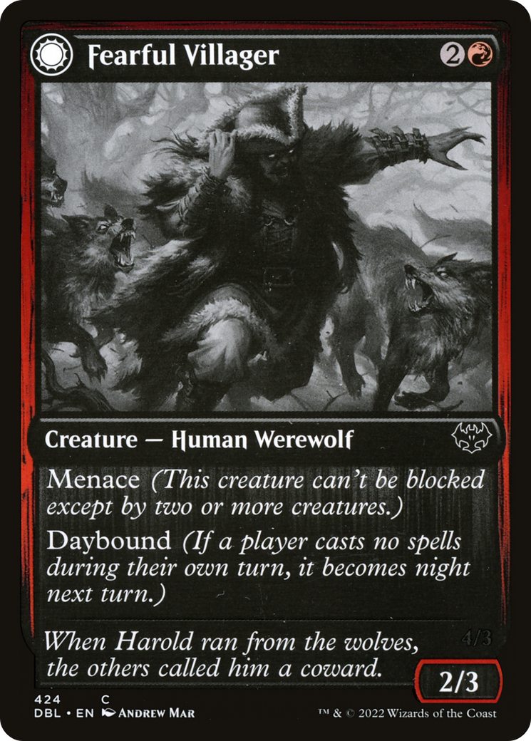 Fearful Villager // Fearsome Werewolf (DBL-424) - : (Double Faced Transform) Foil