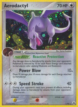 Aerodactyl 1/92 - Reverse Holofoil