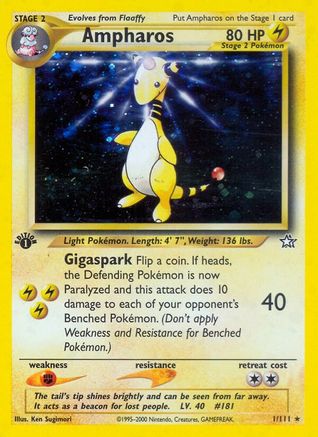 Ampharos 1/111 - 1st Edition Holofoil