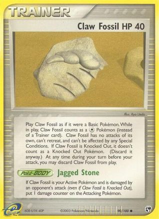 Claw Fossil 90/100 - Reverse Holofoil