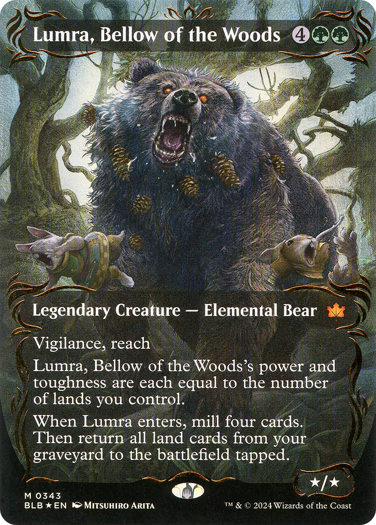 Lumra, Bellow of the Woods (BLB-343) - : (Showcase) (Borderless) Foil