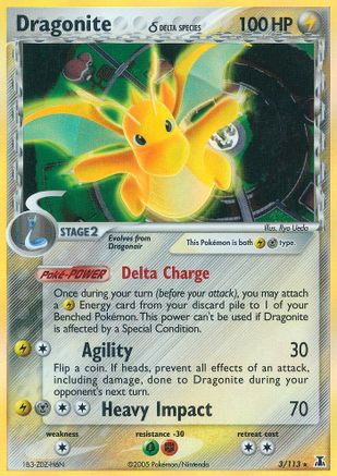 Dragonite (Delta Species) 3/113 - Reverse Holofoil