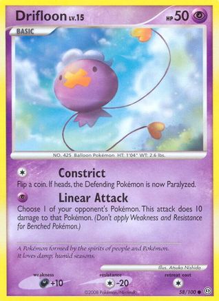 Drifloon 58/100 - Reverse Holofoil