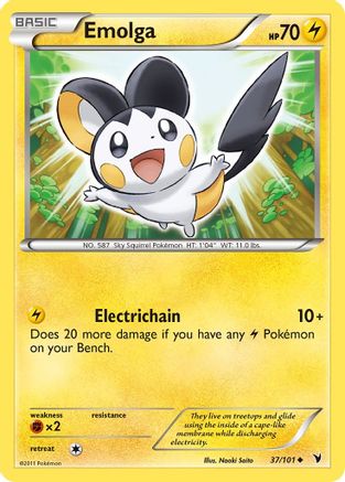 Emolga 37/101 - Reverse Holofoil